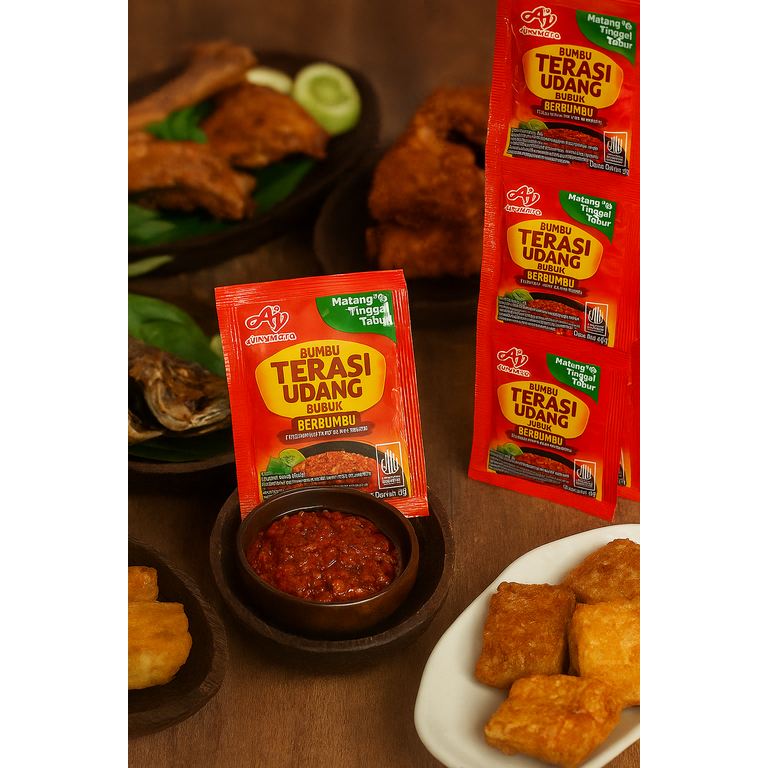 

AJINOMOTO (1 Renceng Isi 10pcs) Terasi Udang Berbumbu 6g/ Bumbu Terasi Udang 1 Renceng/ Terasi Udang