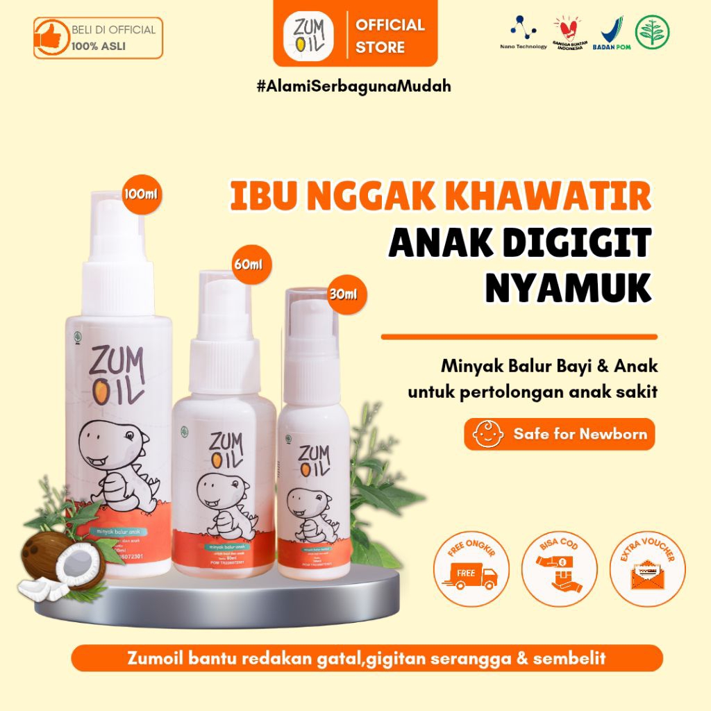 Zumoil Minyak Pijat Bayi Herbal Gigitan Serangga Kembung Sembelit