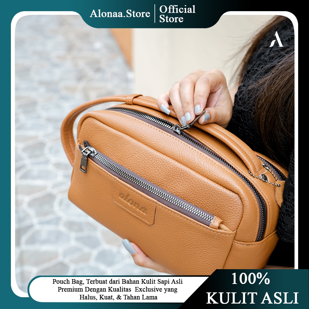Pouch Tas Tangan Hand bag Pouch Bag Wanita Branded Cluth Bahan Kulit Sapi Asli / Handbag Wanita Prem