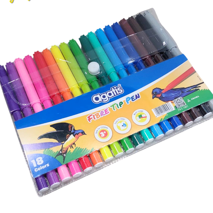 

Agatis Spidol 18 Warna Fibre Tip Pen / Acrylic Marker