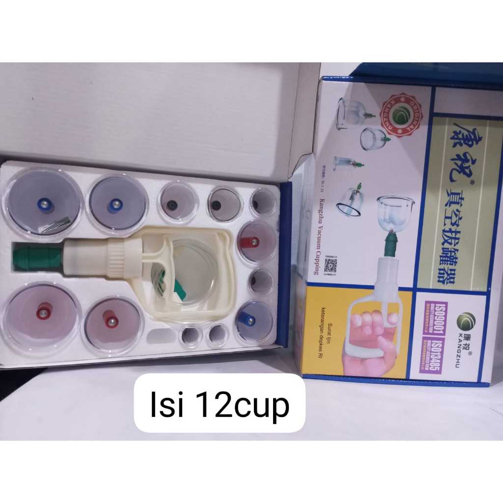 Kop Bekam Kangzhu 12 Cup Original | Kangzhu Vacuum Cupping Asli Original Isi 12 Kop Bekam | Kop Angi