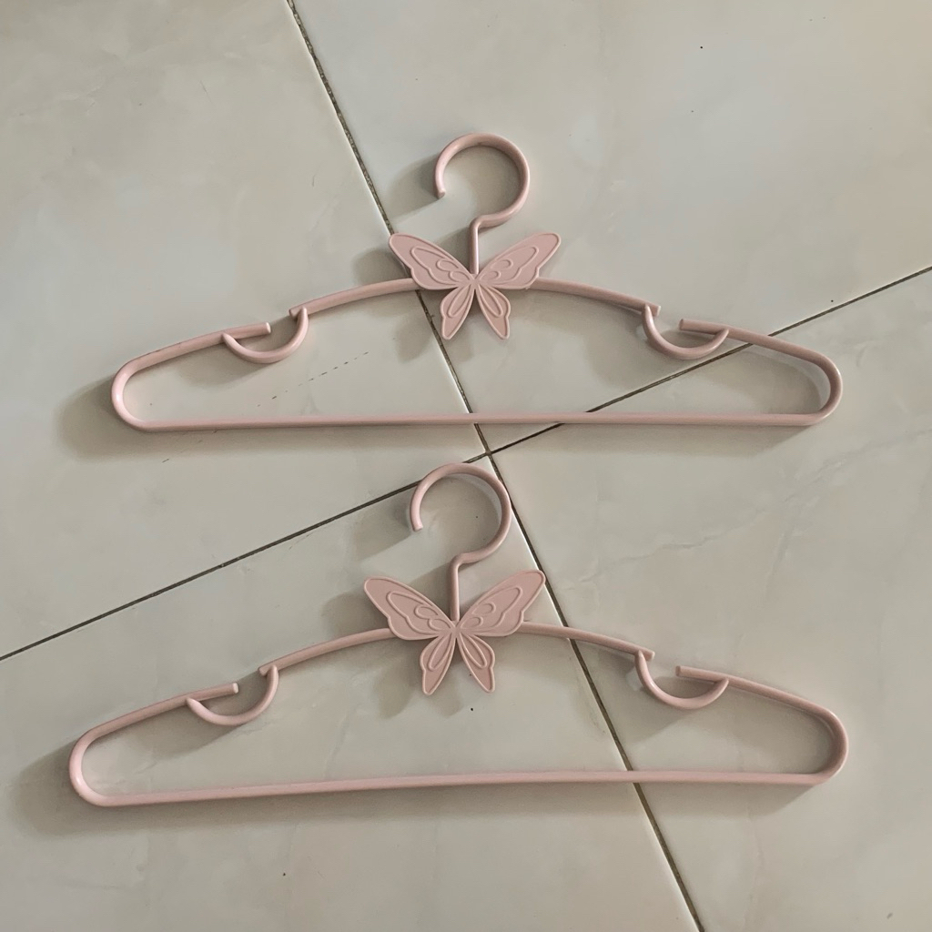 PRELOVED THRIFT || Preloved Coquette Pink Butterfly Hanger Baju
