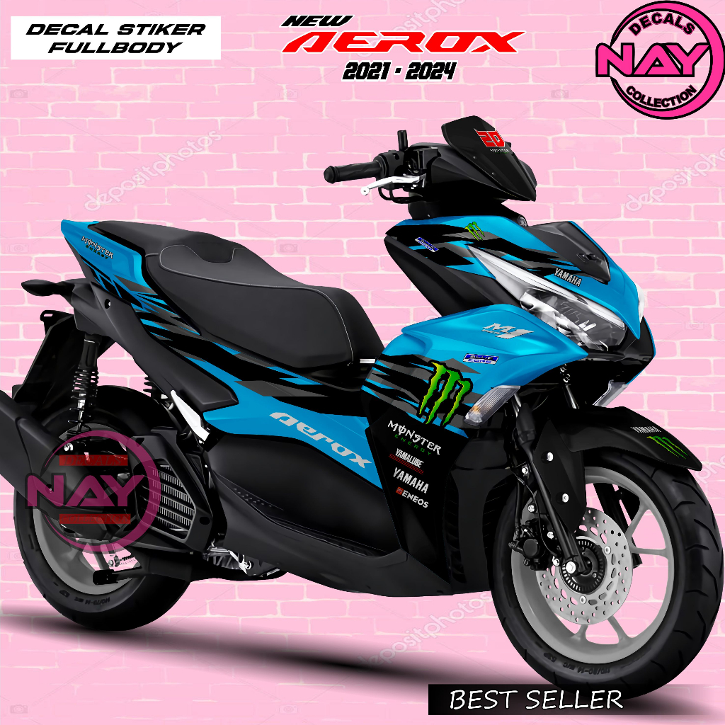 Decal Stiker Aerox New 155 Connected 2021-2024 MotifMONSTER Simpel Mewah Bisa COD