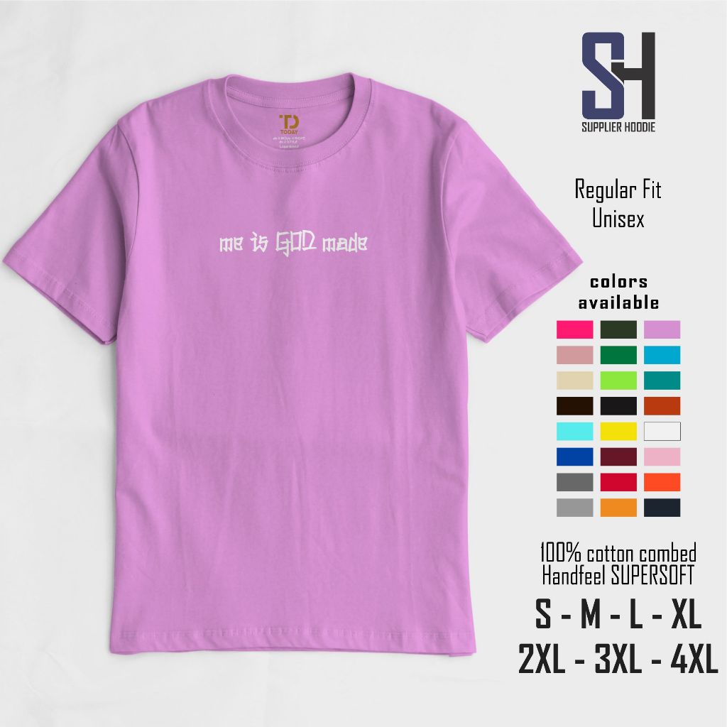 Kaos Pria Keren Murah Jumbo Kekinian Distro Dewasa Original Bandung Motif God Made Ungu