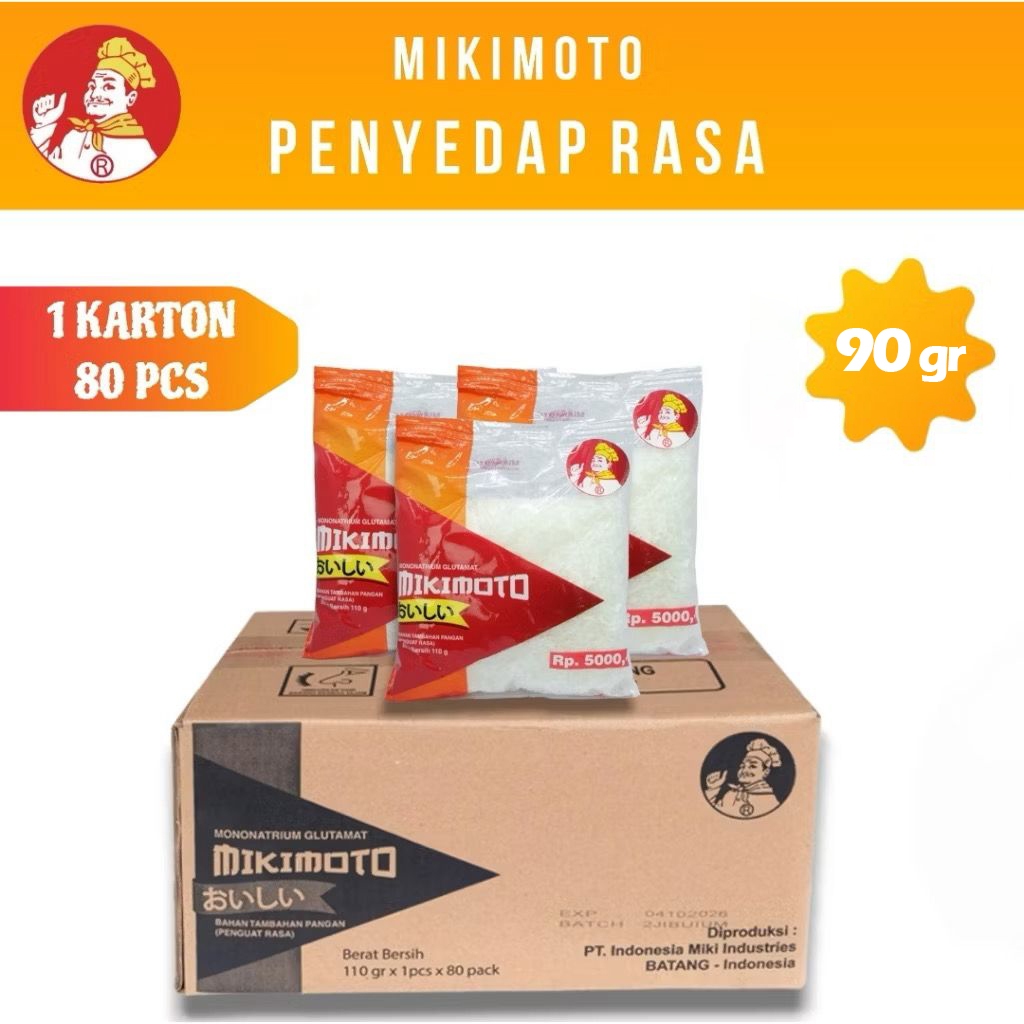 

MIKIMOTO Micin Msg Penyedap Rasa MM R5000 (1 Karton isi 80 Pcs) 7.2KG