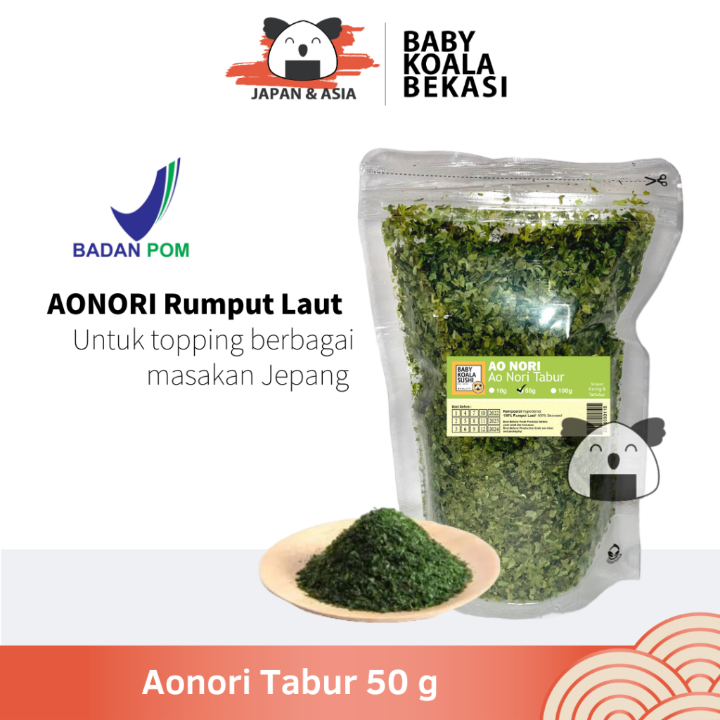 

AONORI Bubuk Nori 50 g │Ao Nori Powder Import Taburan Takoyaki │ Seaweed Powder Mentai -BKB