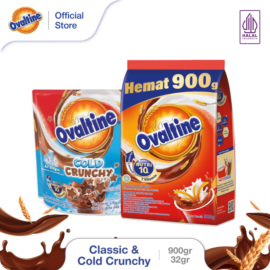 

OVALTINE Paket Bundle Classic 900g dan Cold Crunchy 32gx18s
