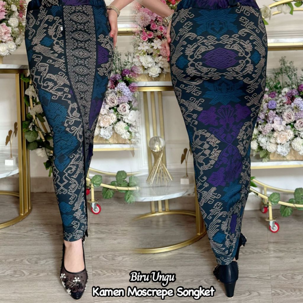 Kamen Jadi Wanita Bahan Moscrepe motif songket  Kamen rok Bali wanita