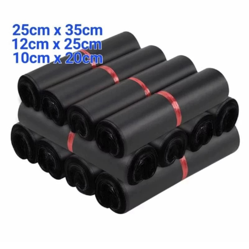 

(12cmX25cm) Plastik Polymailer Hitam Glossy LDPE 0,5micron isi100pcs