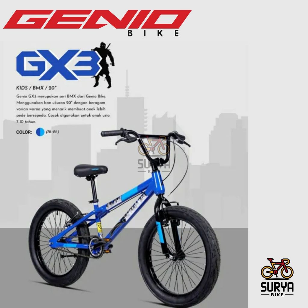Sepeda Genio GX3 20 Sepeda Anak Sepeda BMX 20 Inch BAN JUMBO  (Dirakit 95%)
