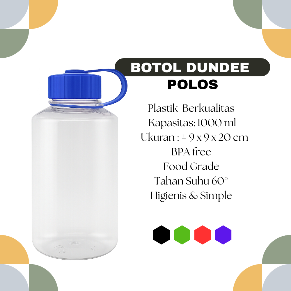 Botol Minum 1000ml Dundee Bening Chielo Polos Mirip Starbucks X Kreaby