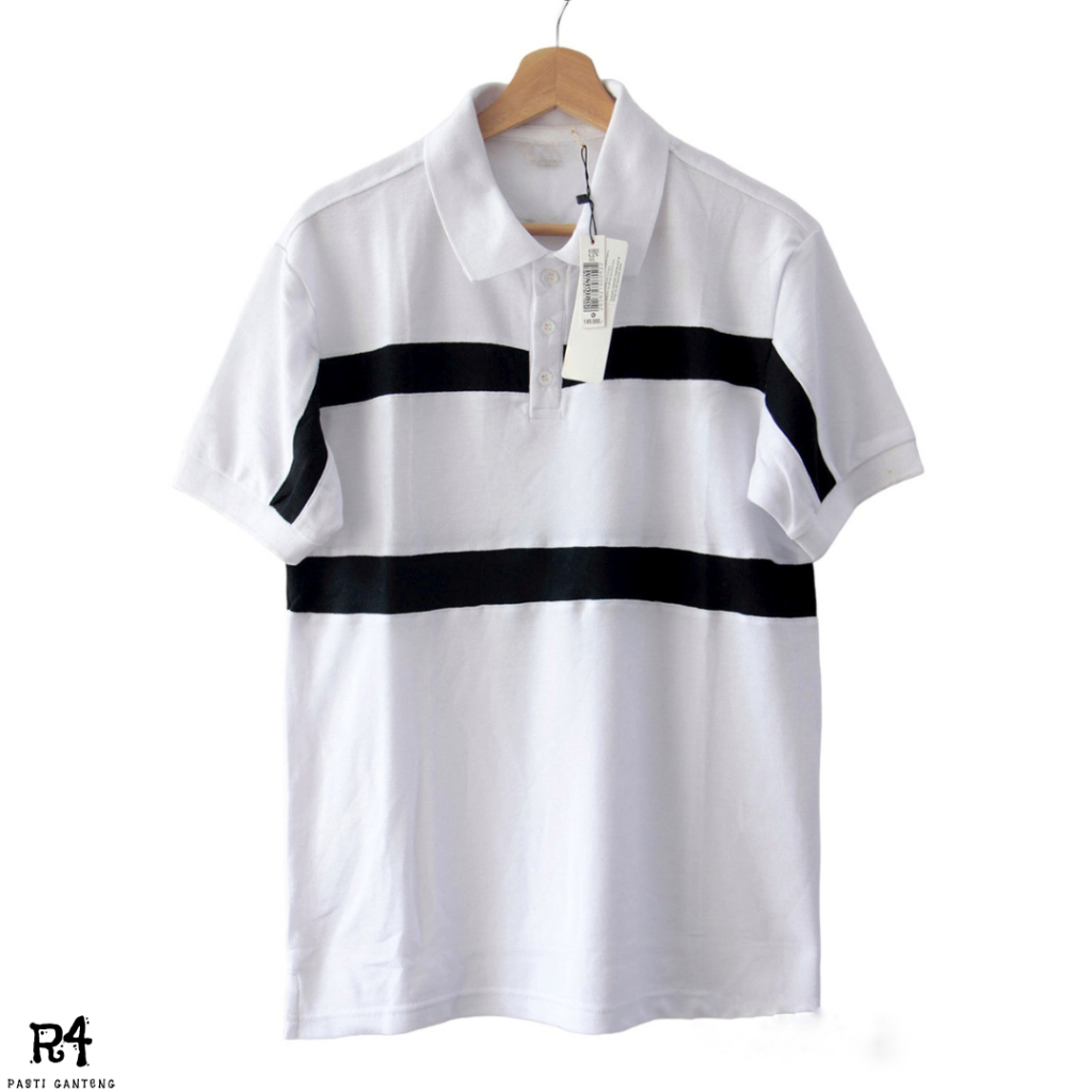 R4 Kaos Kerah Polo Cowok Kombinasi Garis Buaya Pria Casual Premium Qualty Reguler Fit Pasti Ganteng