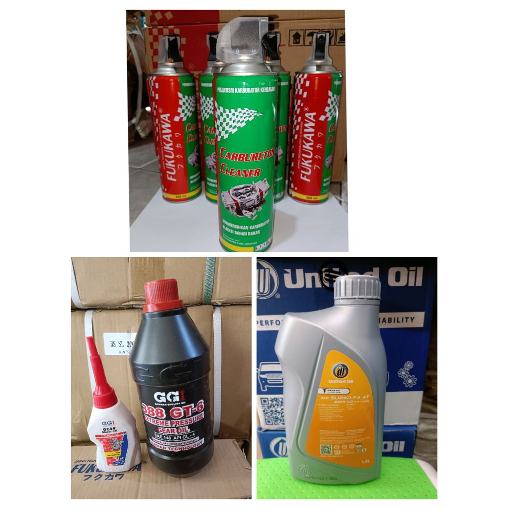 Paket Service Ringan oli mesin, Oli Gardan, Oli Gearbox, pembersih Karburator Motor Roda Tiga Viar