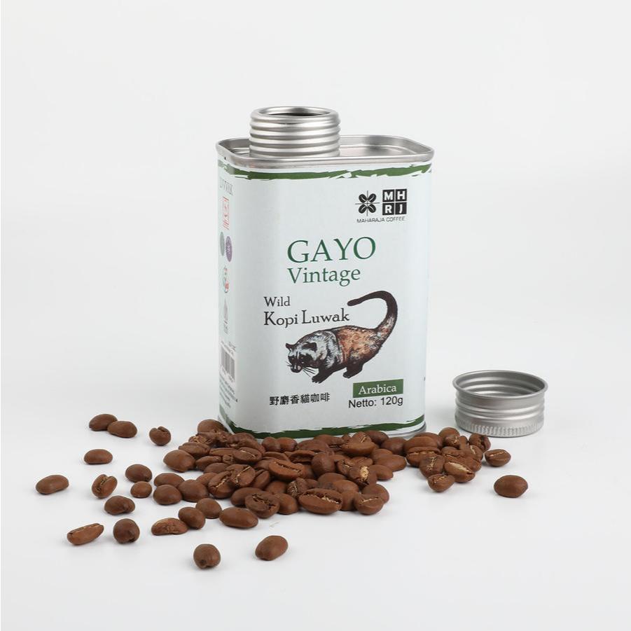 

Kopi Luwak Vintage Gayo Arabika 120g Wild / Pure 100% Authentic coffee kemasan Kaleng Biji Bubuk