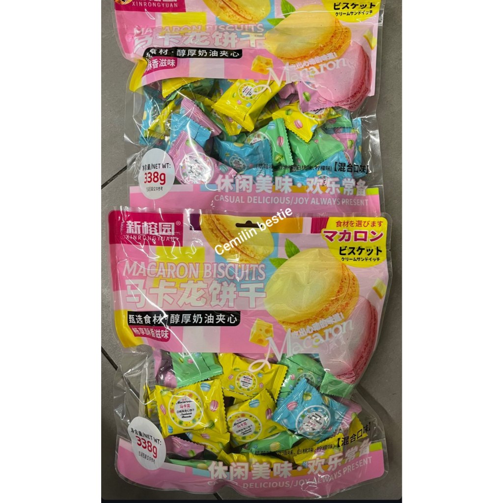 

Xinrongyuan macaron biscuits pack 338gram biskuit cemilan