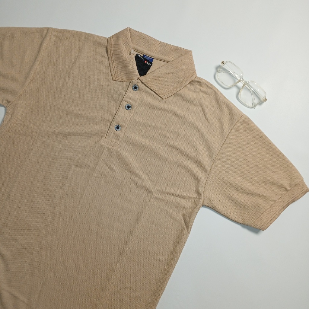 Kaos Kerah Pria Poloshirt Lengan Pendek Polos Warna COKLAT SUSU