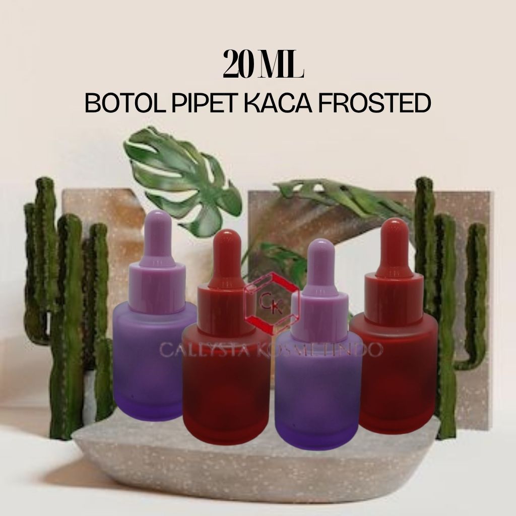 BOTOL SERUM KACA 20 ML BOTOL DROPPER PIPET KACA FROSTED BERWARNA UNTUK SERUM SKINCARE