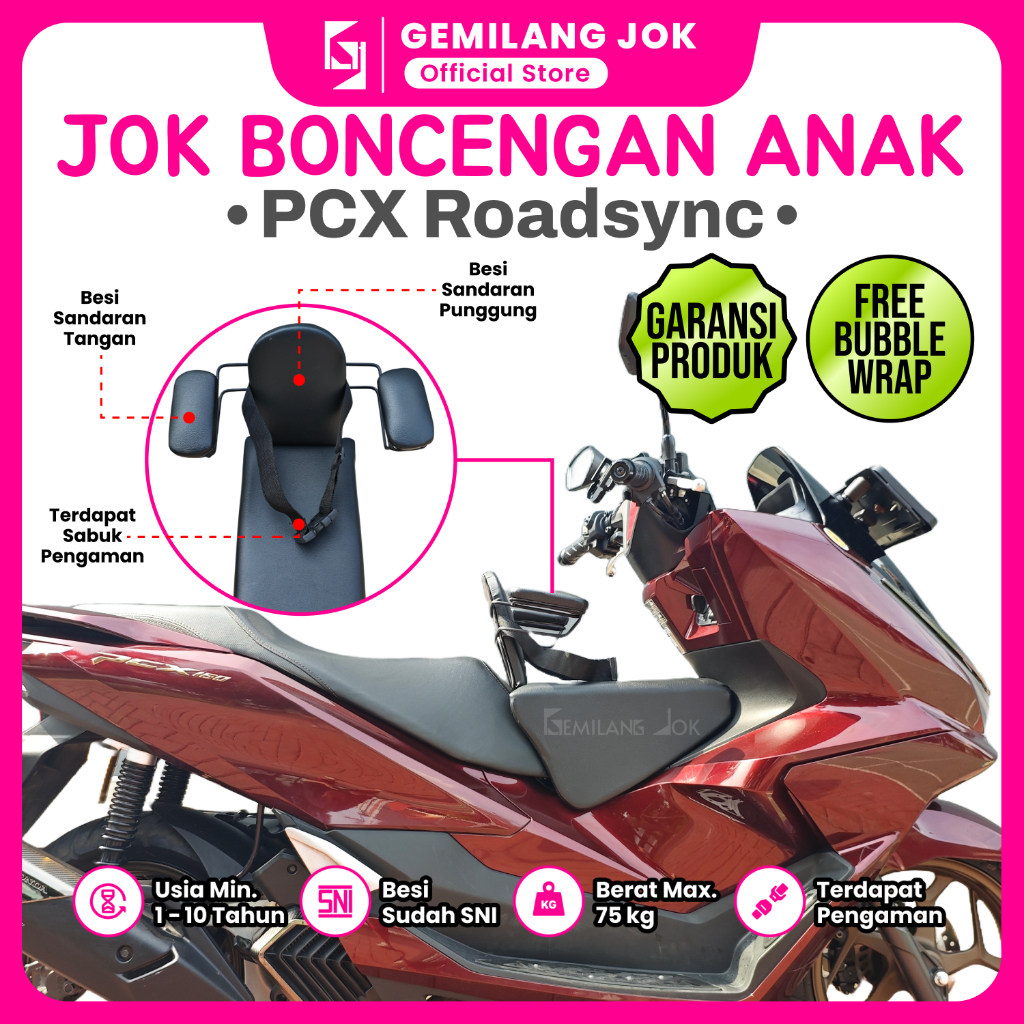 Jok Motor Anak Boncengan Depan Pcx Roadsync 160cc 2025 Kursi Dudukan Portable Matic
