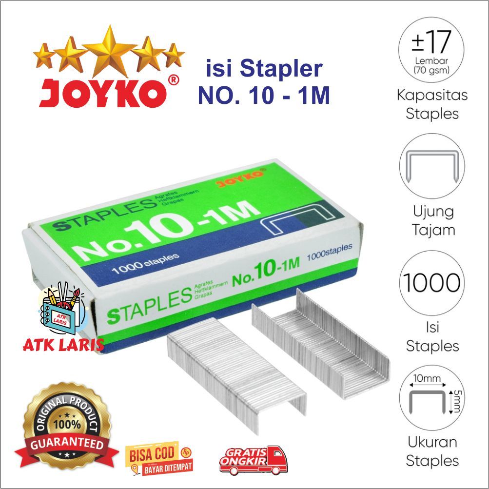 

Joyko No 10 Stapler with Staples Refill, Isi Steples ISI STEPLER JOYKO NO. 10 -1M