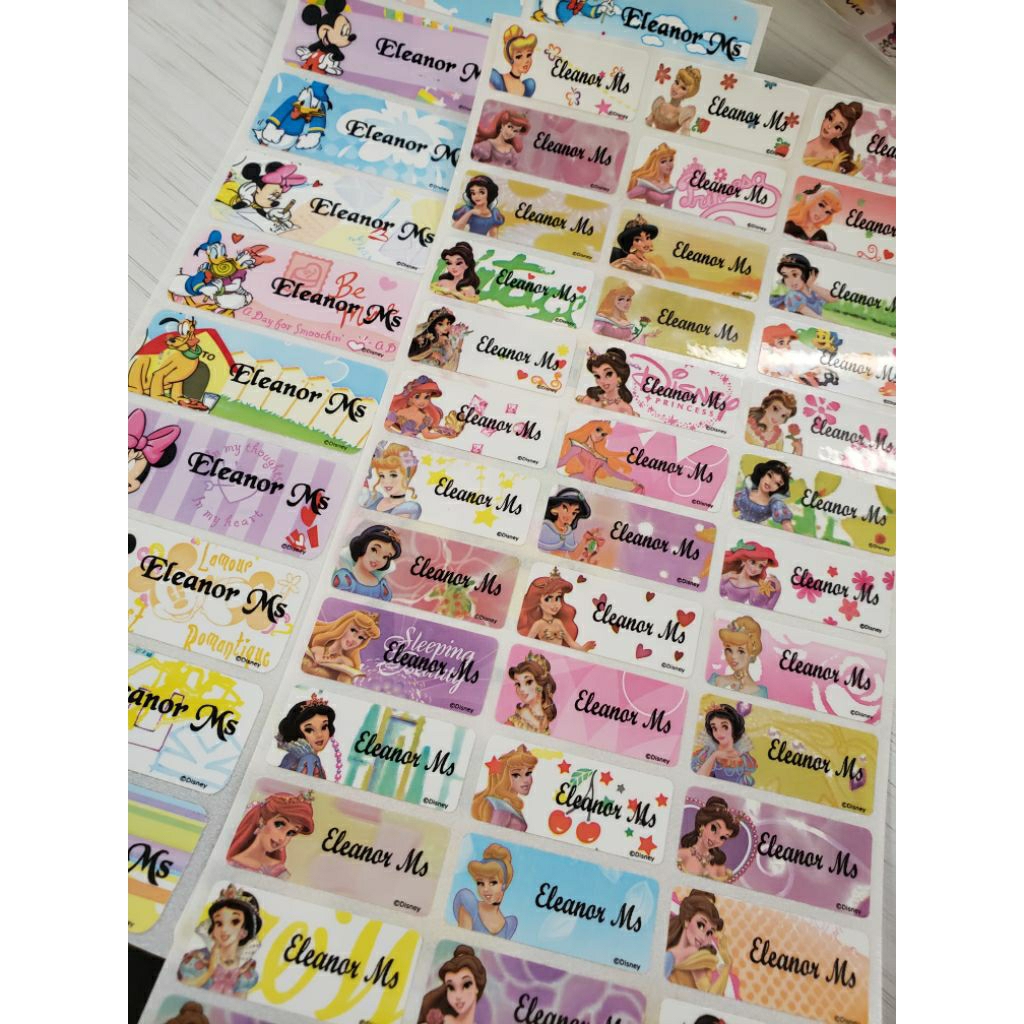 

Stiker Label Nama Name Sticker Princess Putri Disney Ariel Jasmine Belle Aurora Waterproof