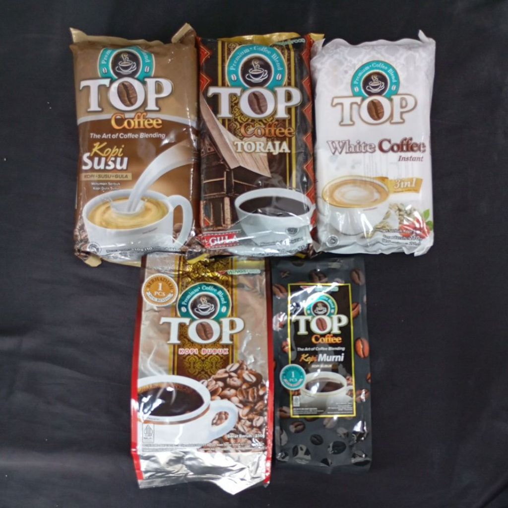 

Kopi Top Coffee Kopi susu, Toraja, kopi murni, white coffe kemasan bag