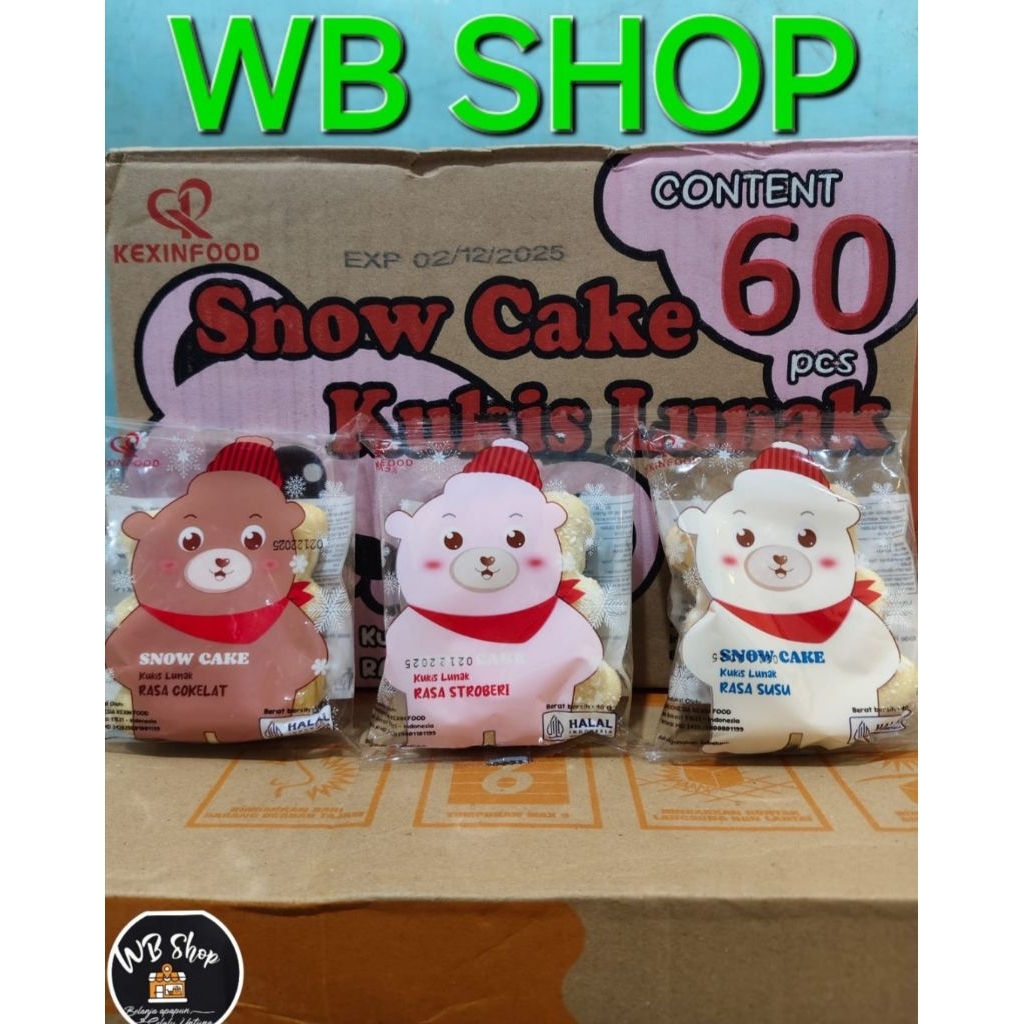 

KEXIN PANDA SNOW CAKE Roti Kukis lembut 1 Dus Isi 60 pcs
