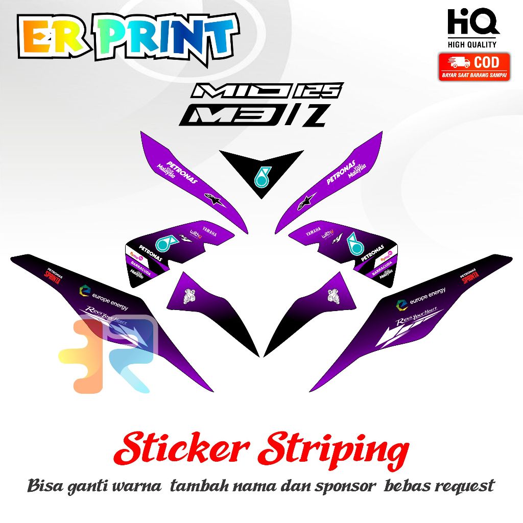 Sticker Striping Mio M3 Full Set Kanan Kiri Striping Standar Mio M3 Petronas