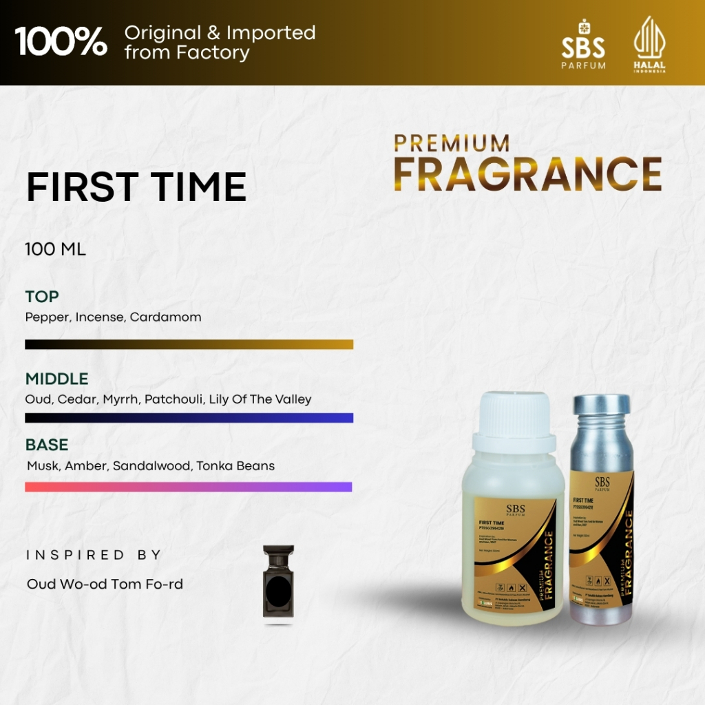 Bibit Parfum Murni Original [First Time-Premium] 100ml - Inspired by Oud Wood Tom Ford - Asli Ori Ta