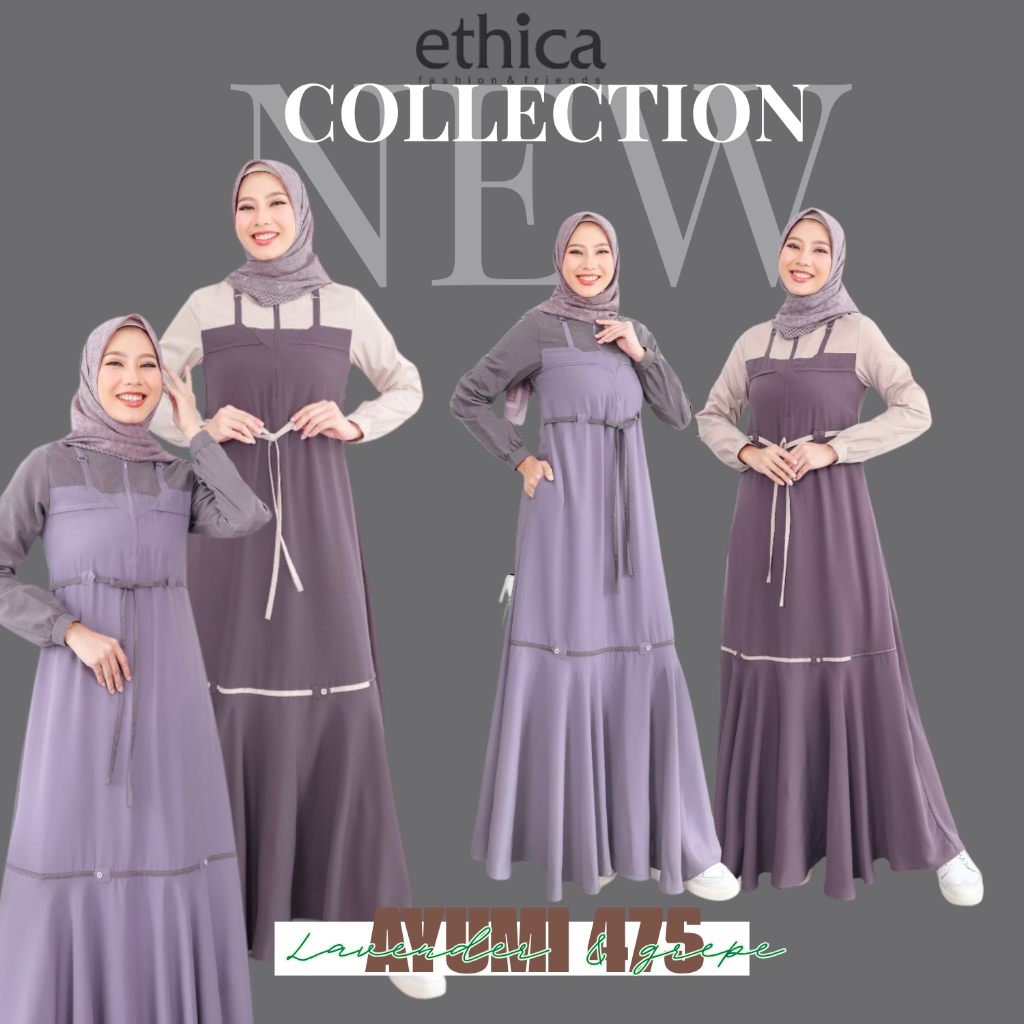 GAMIS WANITA ETHICA AYUMI 475  / BAJU GAMIS ETHICA DAILY OUTFIT SIMPLE  ELEGAN