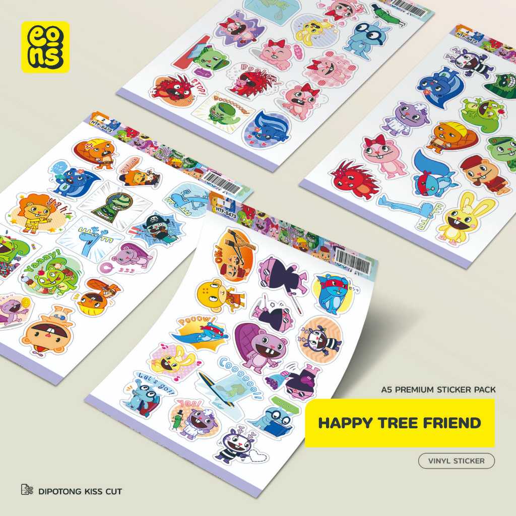 

Stiker HAPPY TREE FRIENDS Waterproof Aesthetic- untuk Laptop, Motor, dan Helm - Paper Stationery