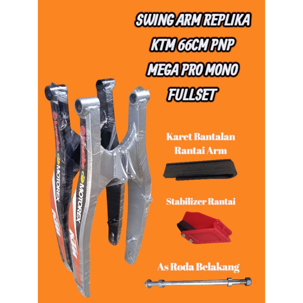 SWING ARM REPLIKA KTM 66CM FULLSET PNP MEGAPRO MONO CUSTOM