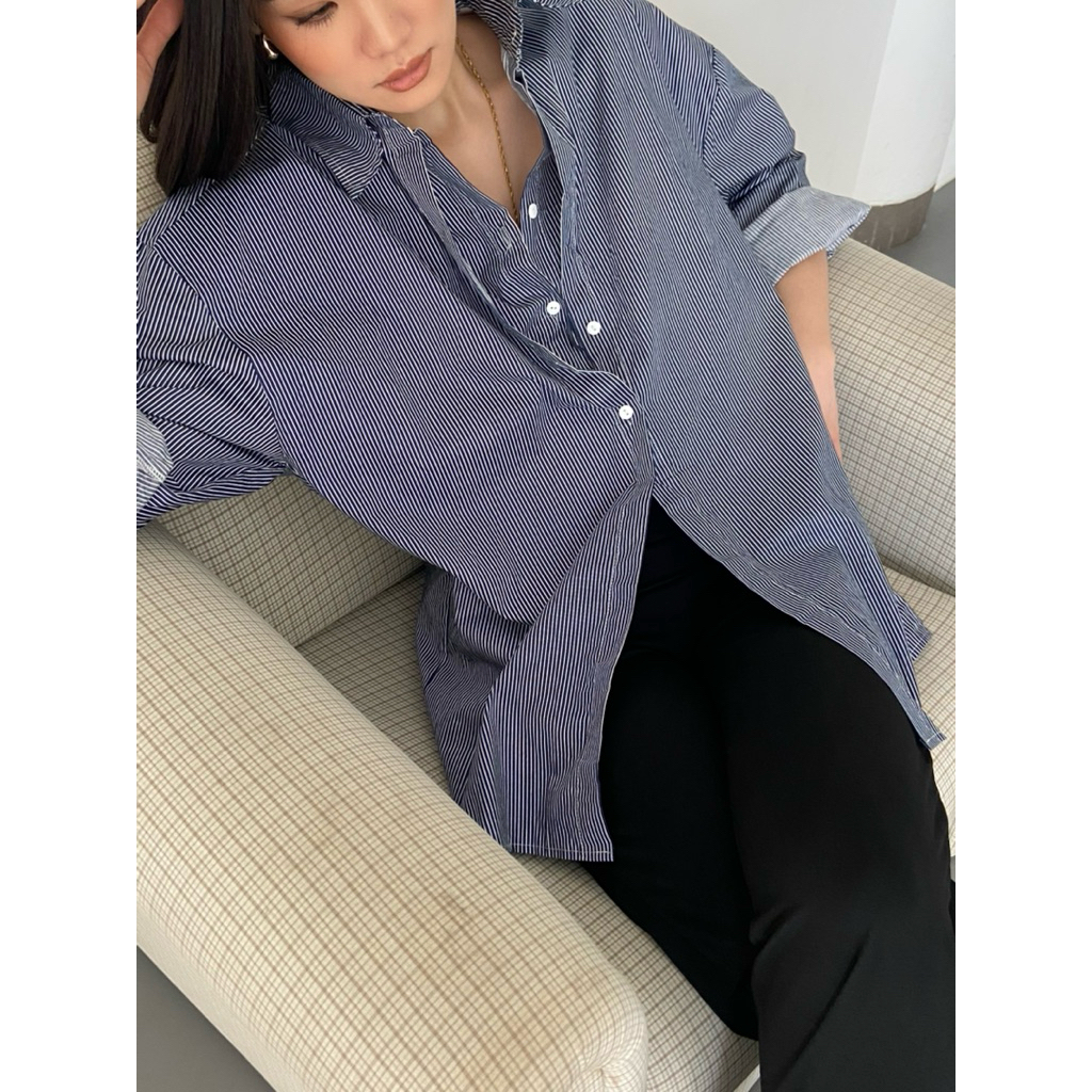 KANGGO - Clayn oversize shirt | kemeja oversize wanita | Kemeja double layer oversize