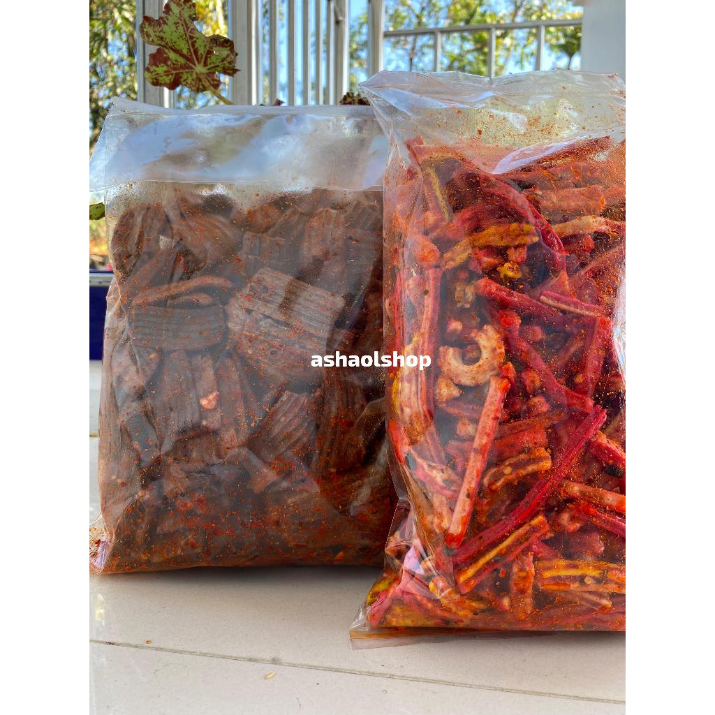 

PAKET HEMAT[BUNDLING 2PCS] SEBLAK KERUPUK JAAT BETON+KERUPUK JENGKOL ASBES/KOTAK PEDAS DAUN JERUK