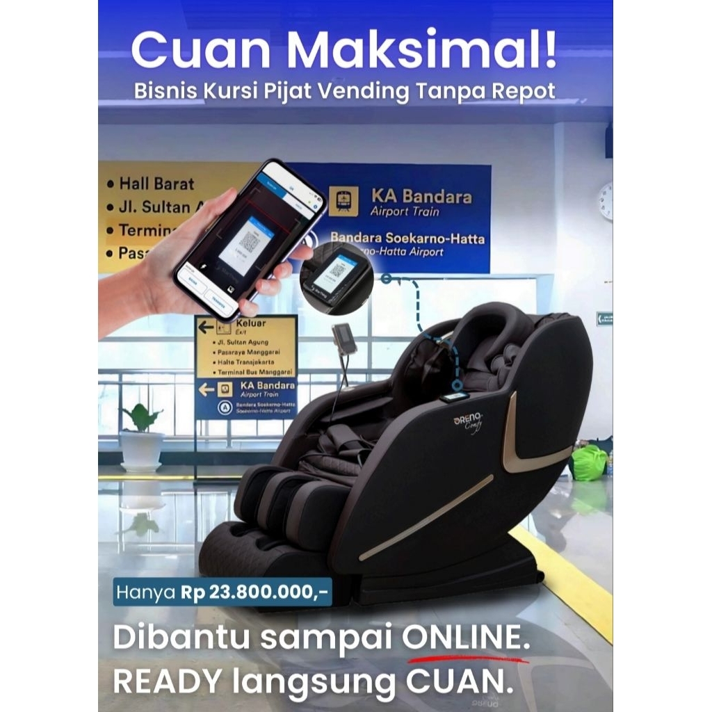 Kursi Pijat Oreno Qris Vending Massage Chair Oreno Comfy