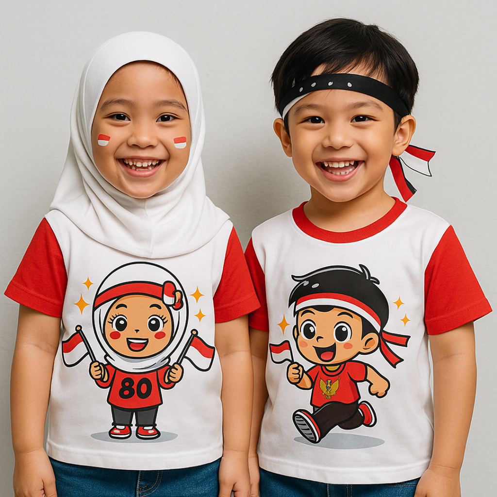 Kaos Merah Putih Agustusan Anak Kaos Merah Anak Laki Laki Perempuan Kaos Merah Putih Anak Agustus