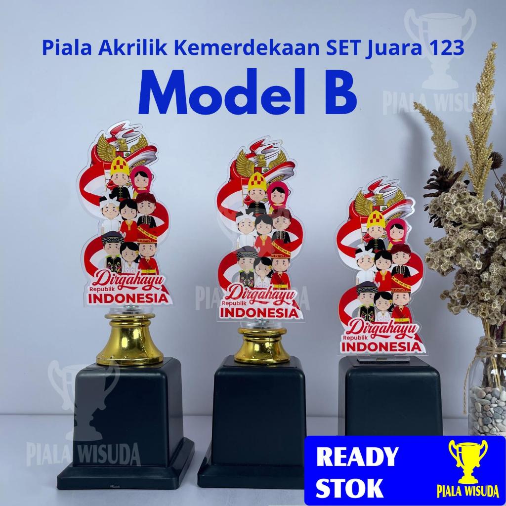 Piala Akrilik Kemerdekaan SET juara 123 ( MODEL B  )- piala agustusan - piala akrilik kemerdekaan - 