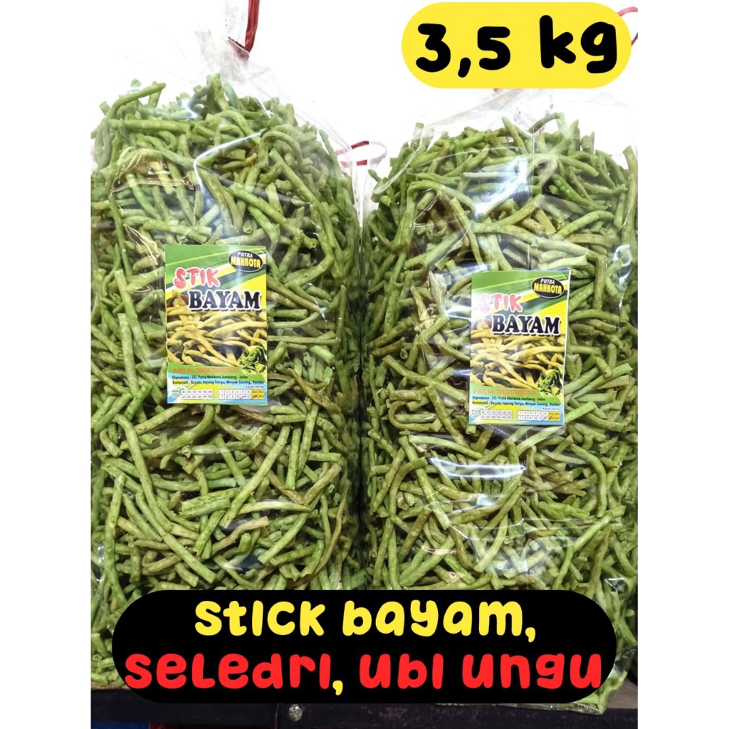 

1ball isi 3,5 Kg Stick bayam, seledri& ubi ungu, kriukk krezz !!