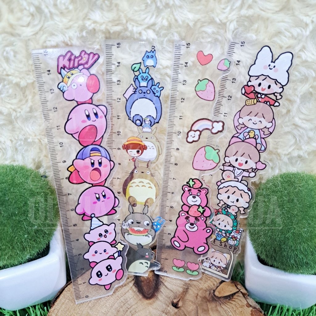 

Penggaris 15 cm Totoro Kirby Lotso Kuromi Cinnamoroll Penggaris Akrilik Cinnamoroll My Melody Kirby Totoro