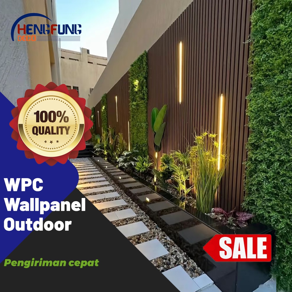 WPC Wallpanel OutdoorAnti Air Dinding Pagar Wall Panel Exterior Rumah Wall Cladding WPC Wood Panel