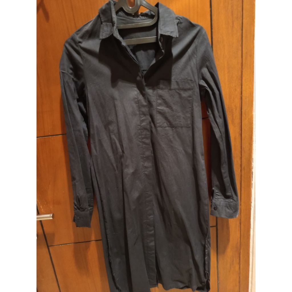 Dress kemeja hitam preloved