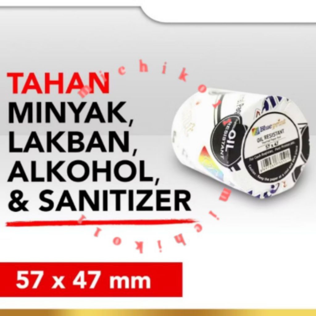 

Blueprint Thermal Paper Roll 57x47mm Oil Resistant - Kertas Termal Anti Minyak