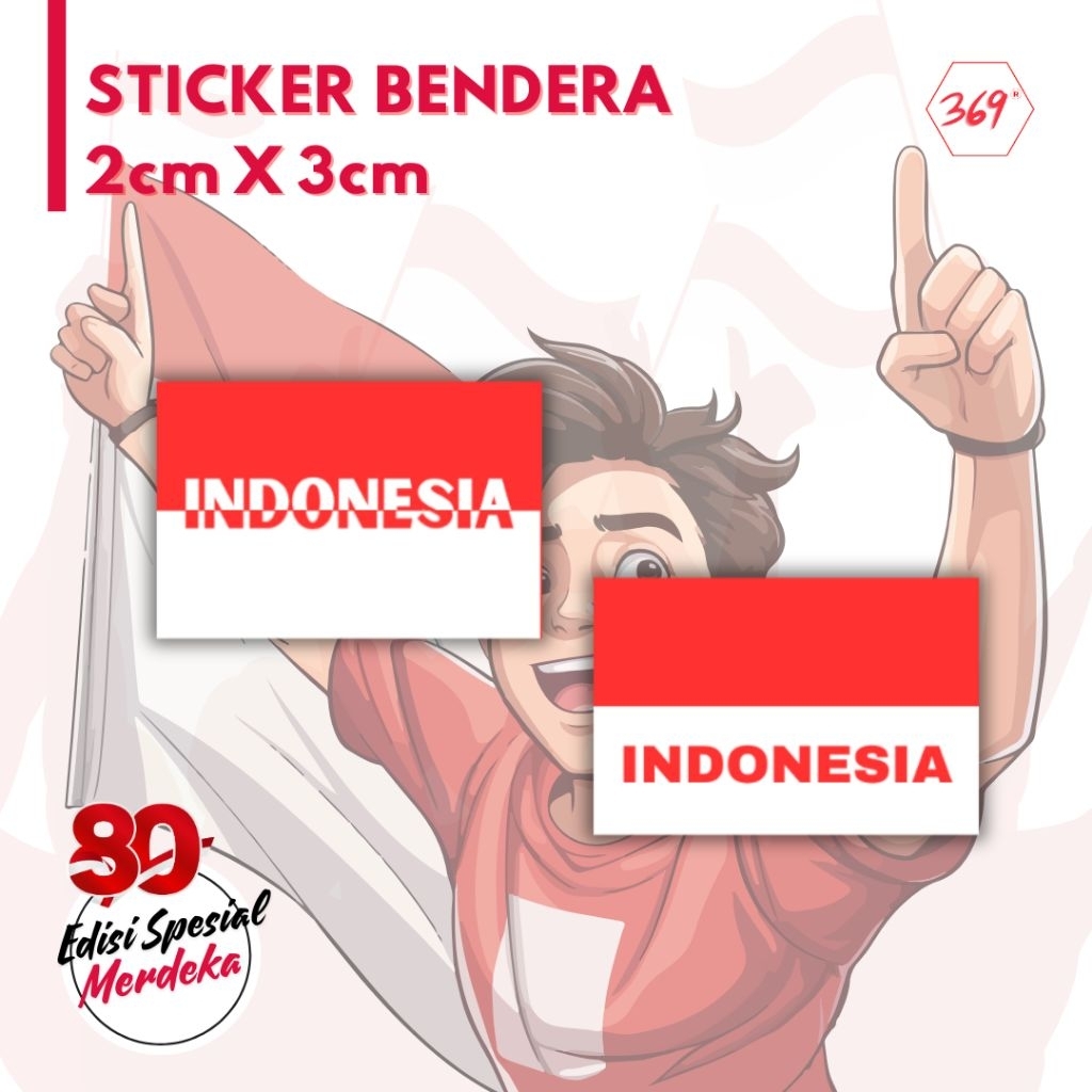 

369 - Sticker Pipi INDONESIA isi 20 lembar Ukuran ± 3 cm x 2 cm
