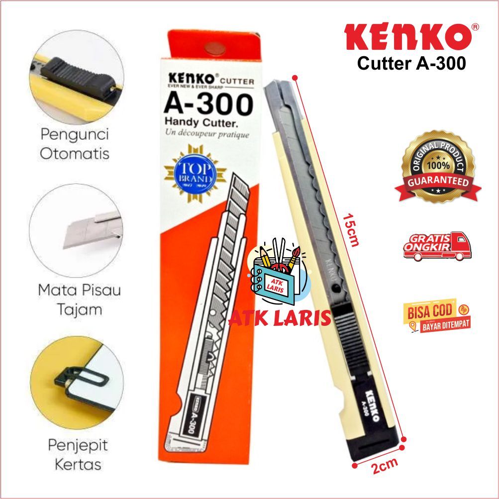 

Cutter Kenko A-300 / Pisau Cutter Kenko Mini CUTTER KECIL KENKO A-300 CUTER KENKO A - 300 CUTTER