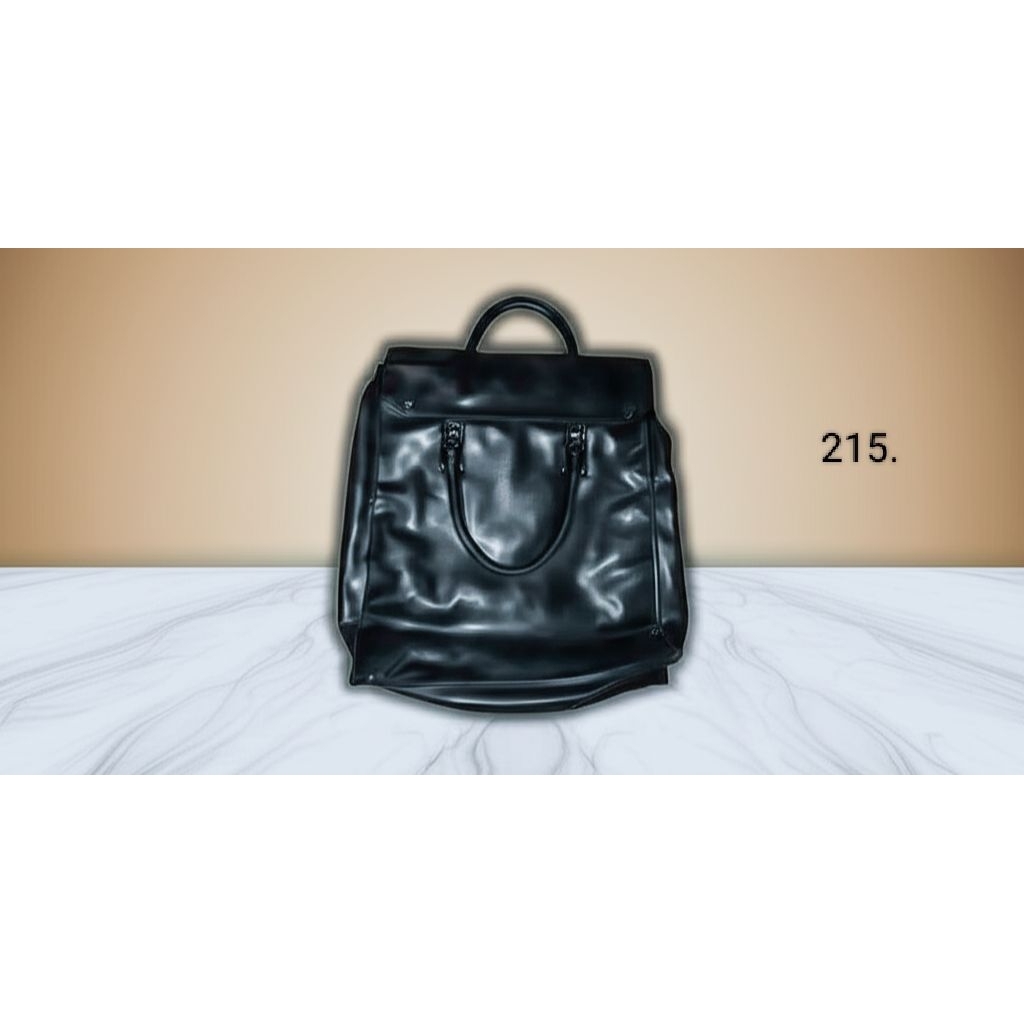 Tas tenteng Kulit Serbaguna Pria Wanita Hitam Stylish.