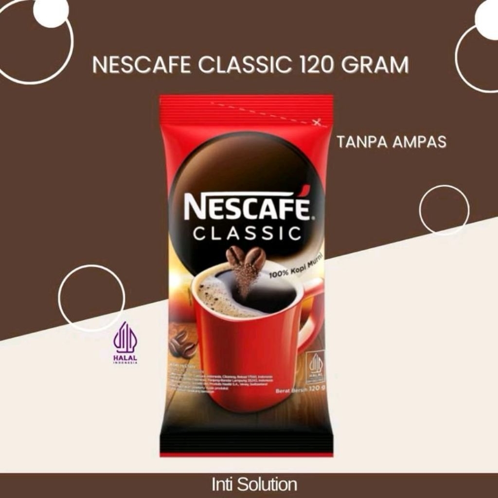 

Nescafe Classic 120 gram Kopi Robusta Berkualitas Dibuat Dari 100% Biji Kopi Robusta