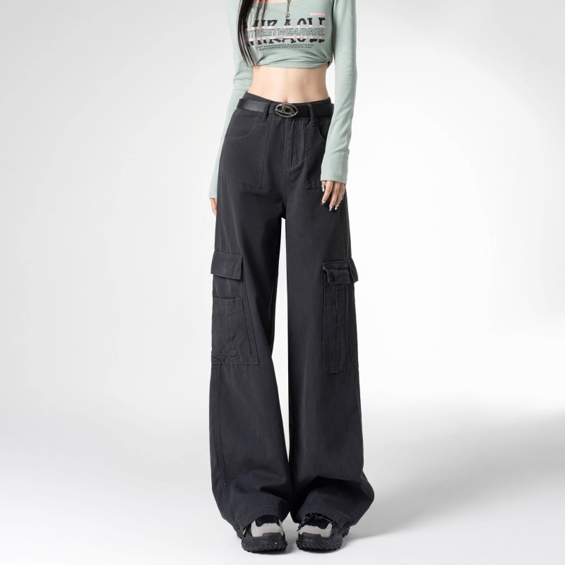 Alice Jeans-Celana kerja wanita Fashion Jeans Highwaist Abu abu