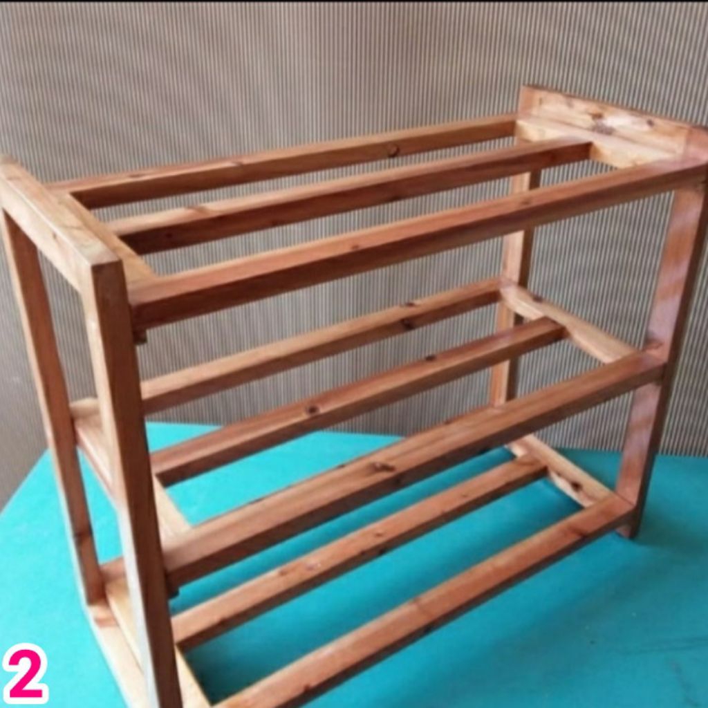 rak sepatu/sandal kayu jati belanda