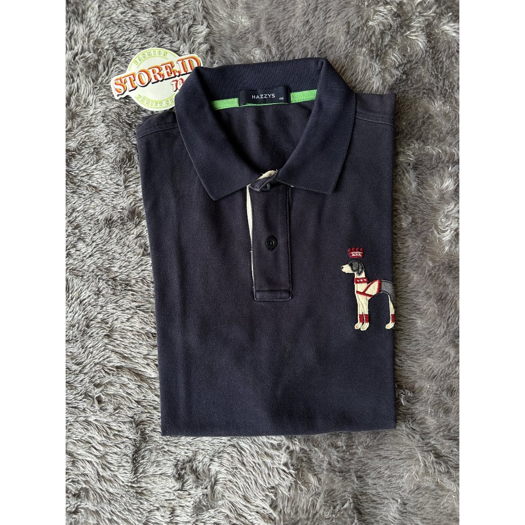 Polo shirt HAZZYS LOGO ANJING NAVY