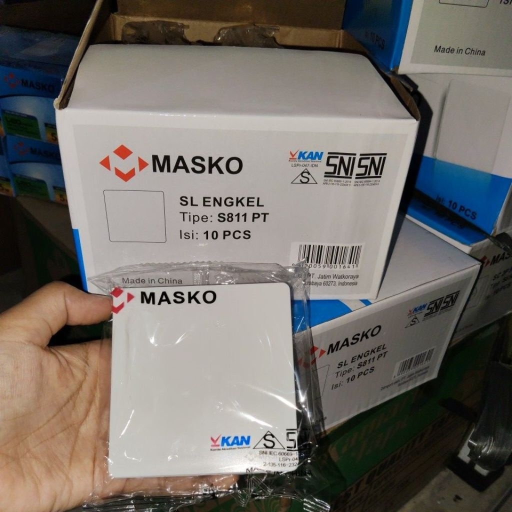 MASKO Saklar ENGKEL SLIM Putih S811 PT Saklar Tunggal Minimalis