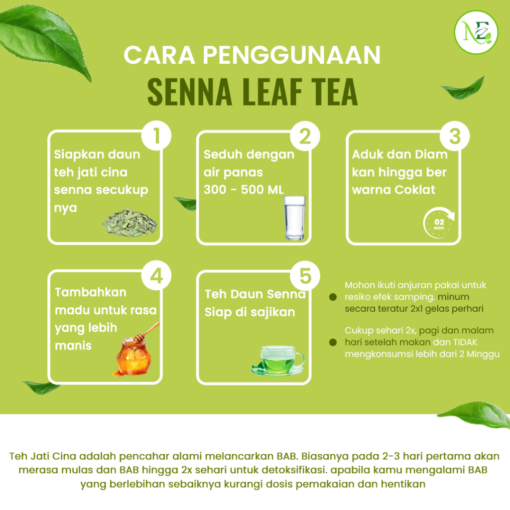 

PROMO SENNA LEAF TEA Daun Senna Alami Teh Daun Jati Cina Detox Alami Pembersih Pencernaan 150Gram